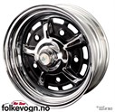 Felg Sprintstar 5 bolt STÅL krom/sort, 5.5x15 (ET 10)