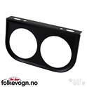 Instrument monteringsbrakett 2 hull, 52 mm, svart